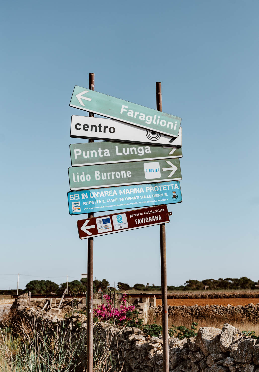 Sign on Favignana Island