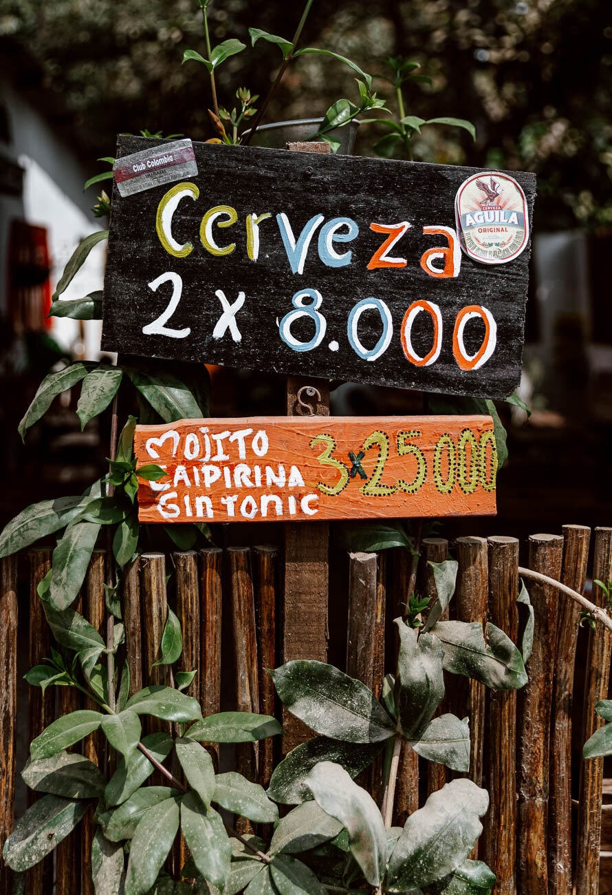 Bar Signs in Palomino, Colombia